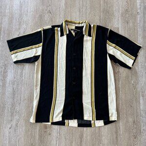 Mens Syllables System Striped Button Up - XL